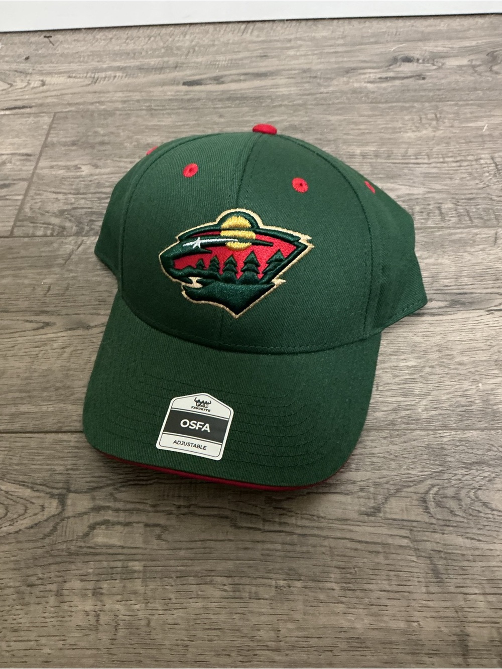 New NHL Minnesota Wild Baseball Cap with Team Logo Green Adjustable SnapBack
